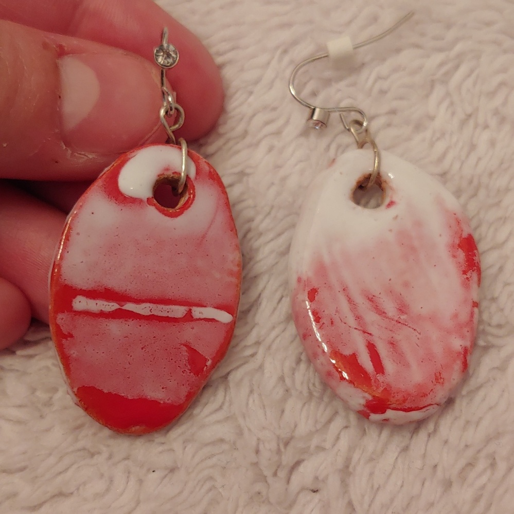 Handmade in Spain ceramic glazed earrings